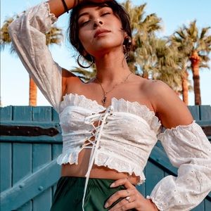 Princess Poly Shoulder-less Spring Crop Top